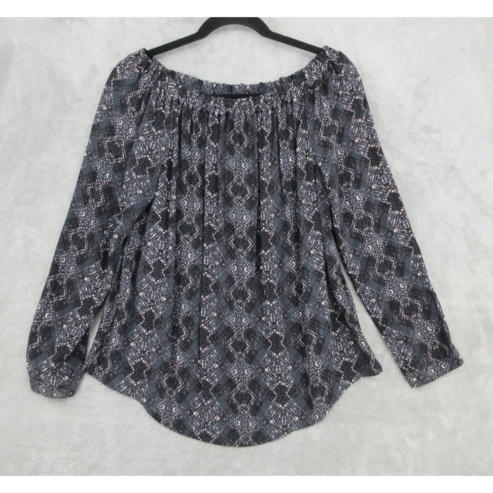 Michael Stars Top Womens Size M Snake Animal Print Off Shoulder Pheasant Gray